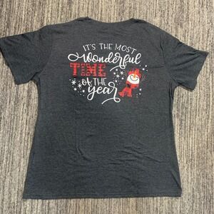 Merry Christmas T-Shirt Women's Sze XL Snowman Graphic Print‎ Top Most Wonderful